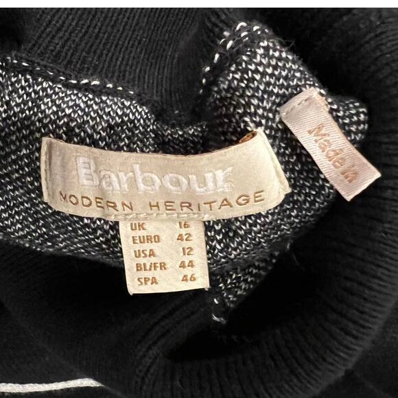 Barbour Aldora Windowpane Long Sleeve Cotton Blend Sweater Dress (US/12) - Picture 7 of 10